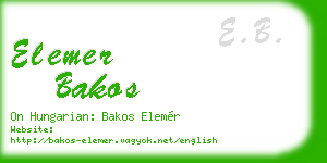elemer bakos business card